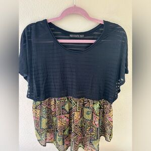 Potter’s Pot Sheer Black and multi colored bottom top